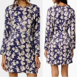 Club Monaco Kaveh Long Sleeve Mini Dress Purple Sz 0